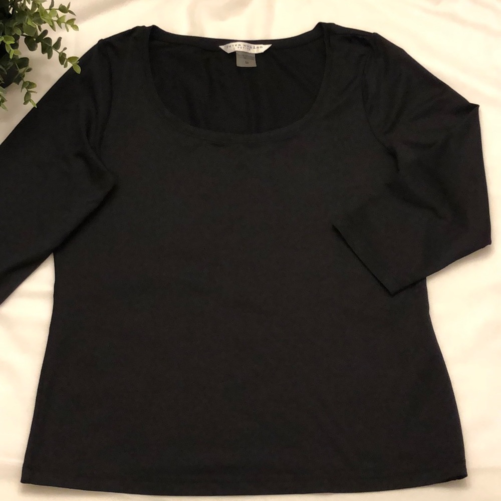 PETER NYGARD BLACK MEDIUM • 3/4 LONG SLEEVE TOP